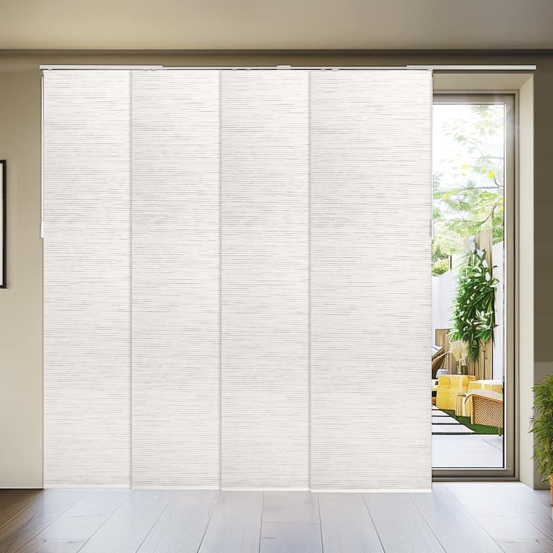 CHICOLOGY Adjustable Sliding Panels, Light Filtering - 46"- 86" W X 92" H - White