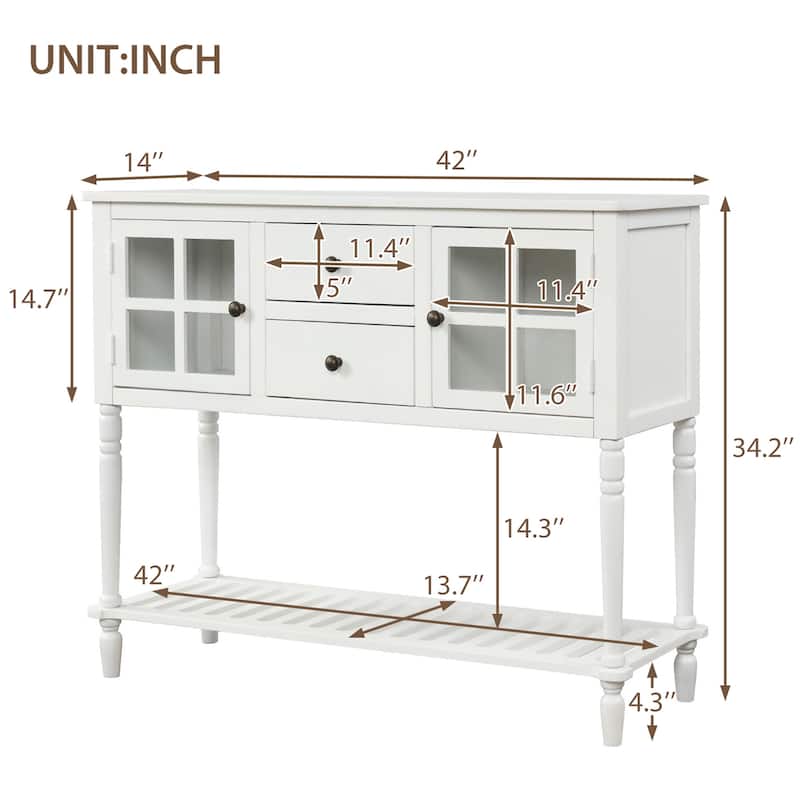 Sideboard Console Table with Bottom Shelf