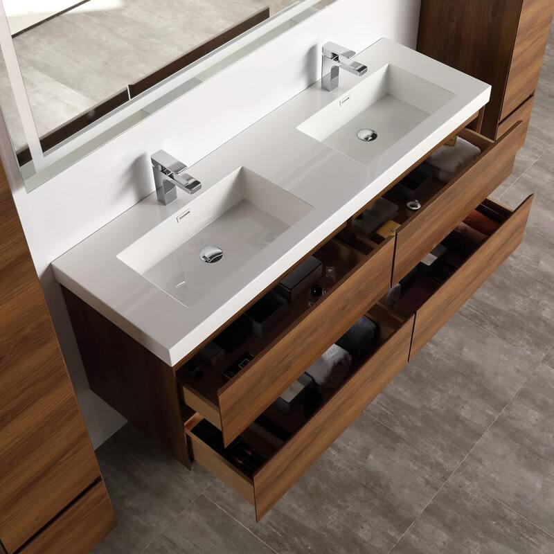 Blossom Assisi 72 Inch Wall Mounted Bathroom Vanity with Sink