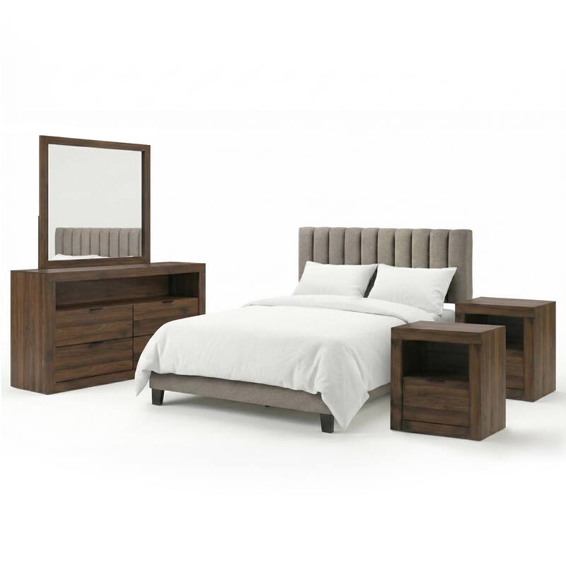 Furniture of America Merro Modern 5-Piece Solid Wood Bedroom Set