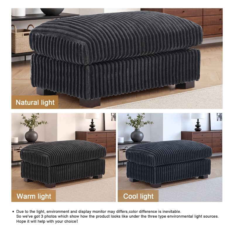 40"W Cotton Flannel Modular Sectional Ottoman