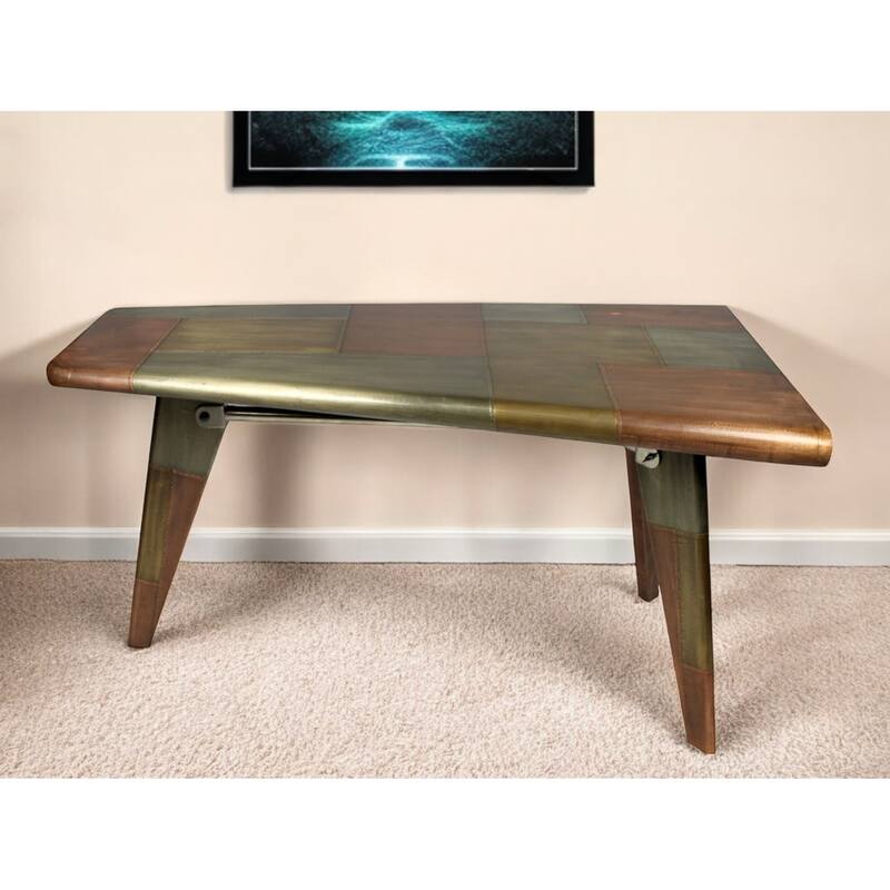 55" Copper Aluminum Writing Desk - Brown