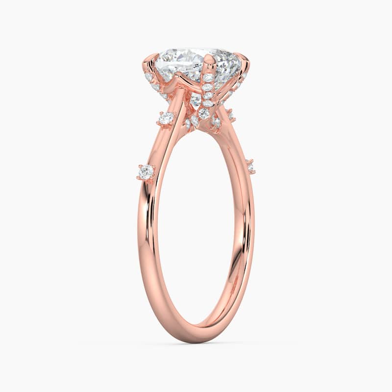 Auriya 14k Gold Petite Diamond Station Cushion Lab Grown Engagement Ring 1.00 to 5.00 ct. tw. (F-G, VS)