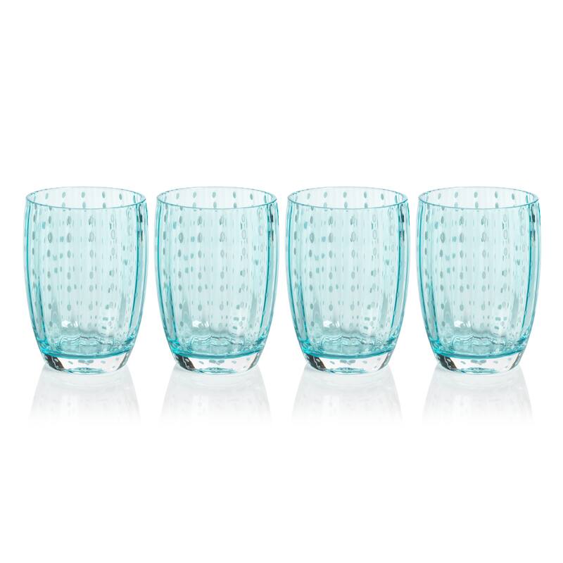Pescara White Dot Tumbler Glasses, Set of 4