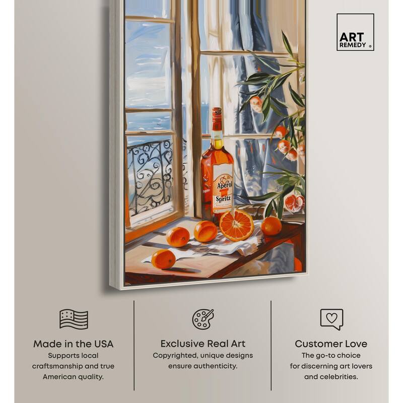 Orange Aperol by the Sea Canvas by Art Remedy