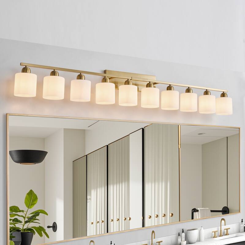 10-Light Brushed Nickel Vanity Light(No Bulbs Included)