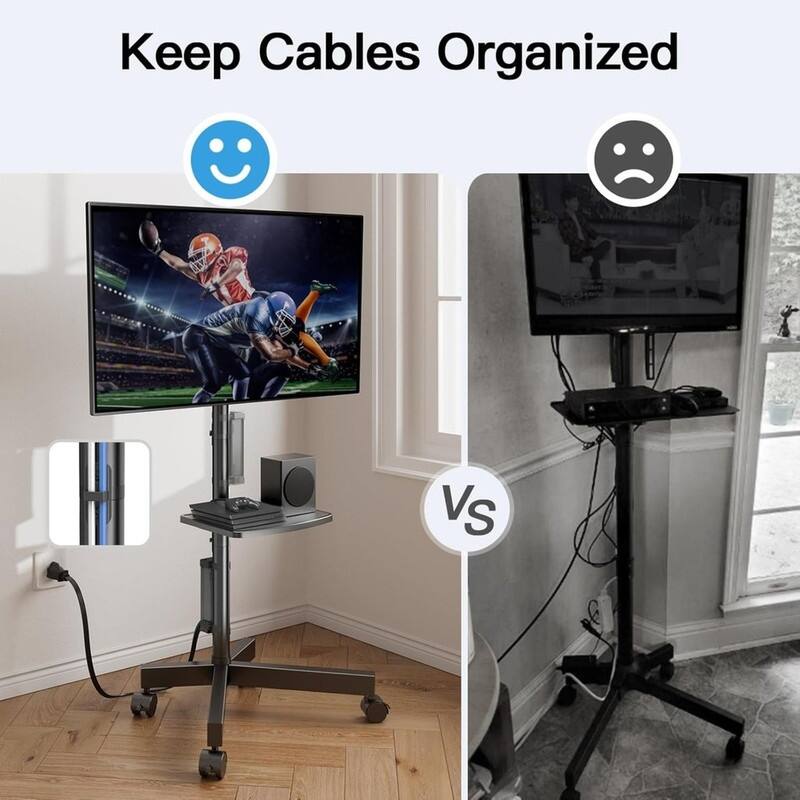 Rolling TV Stand with Power Outlet