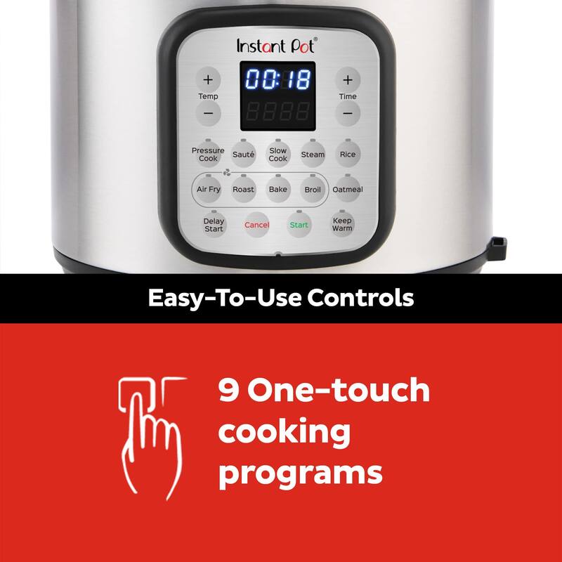 9in1 Electric Pressure Cooker and Air Fryer Combo with Stainless