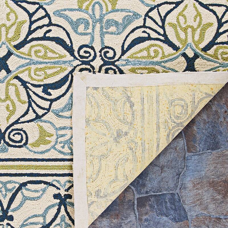 Miami Fleur Ivory- Lime Green Indoor/ Outdoor Area Rug