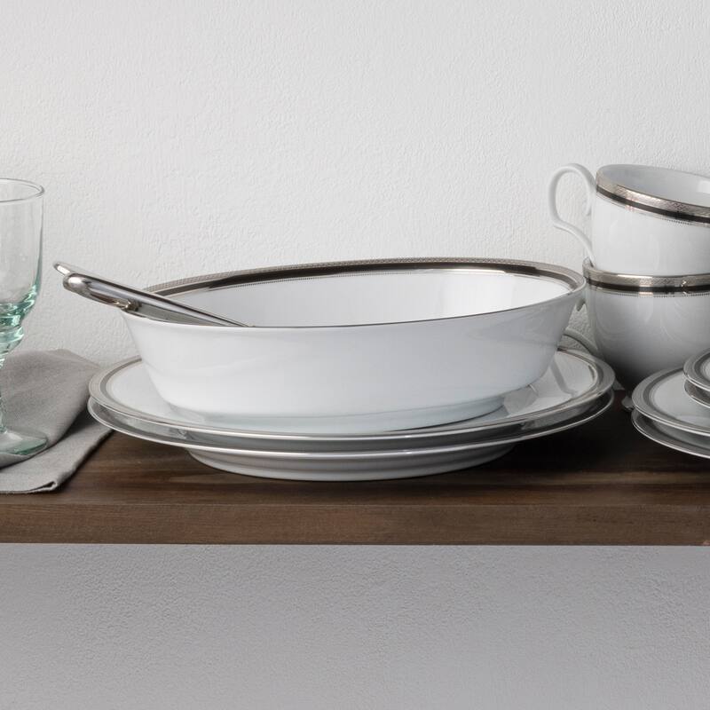 Noritake Austin Platinum Oval Vegetable Bowl, 9-3/4", 32 oz.