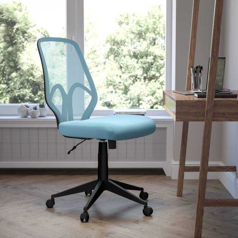 High Back Mesh Office Chair - Light Blue