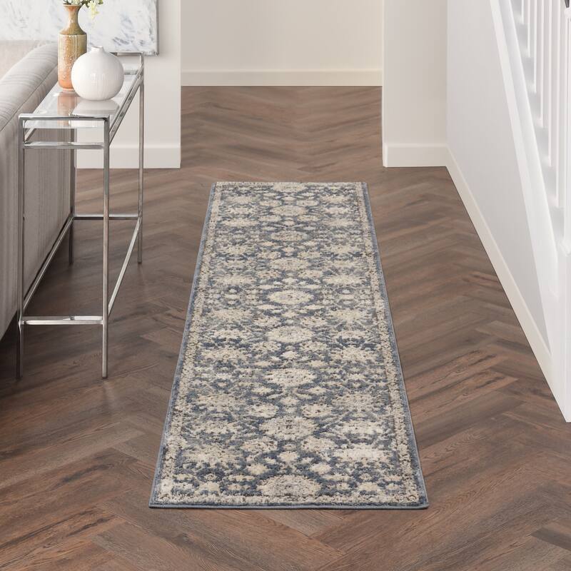 Nourison Concerto Classic Persian Medallion Blue Beige Area Rug - 2'2" x 7'6" Runner - Blue/Beige - Runner/Rectangle