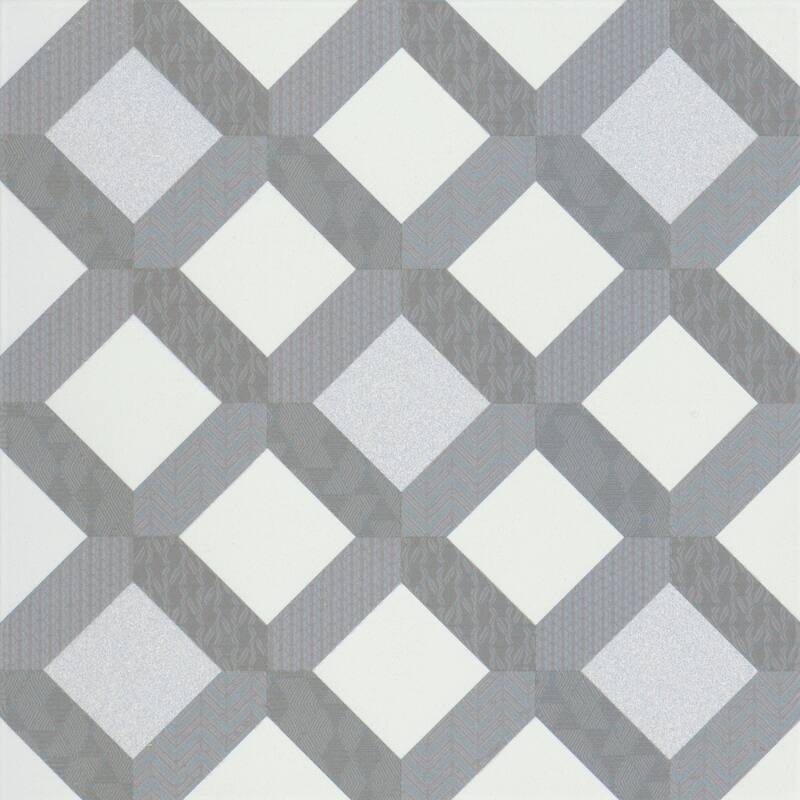 Emser Tile F39GEOM1010V2 Geometry - 10" x 10" Square Floor and Wall - Gray Frame