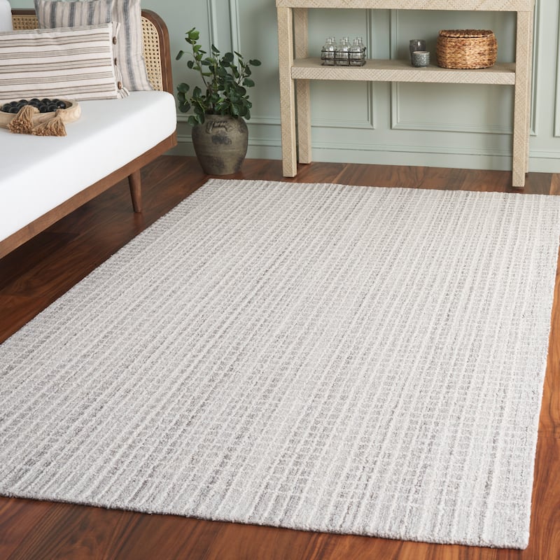 SAFAVIEH Handmade Abstract Youssra Wool Rug - Natural/Ivory - 6' Square