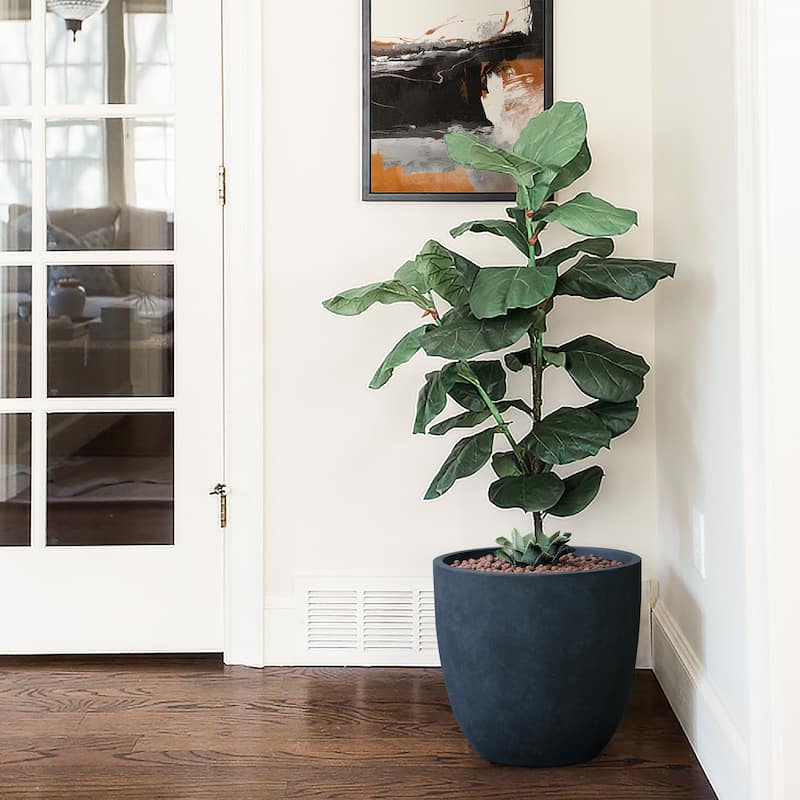 Tapered Round MgO Planter, Indoor and Outdoor - LARGE - Grey