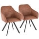 preview thumbnail 7 of 27, Carbon Loft Aduba Contemporary Pleated Chair in Faux Leather (Set of 2) Brown
