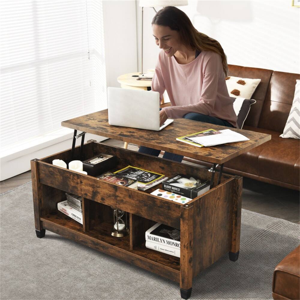 Lift Top Coffee Table with Hidden Storage Compartment - Overstock ...