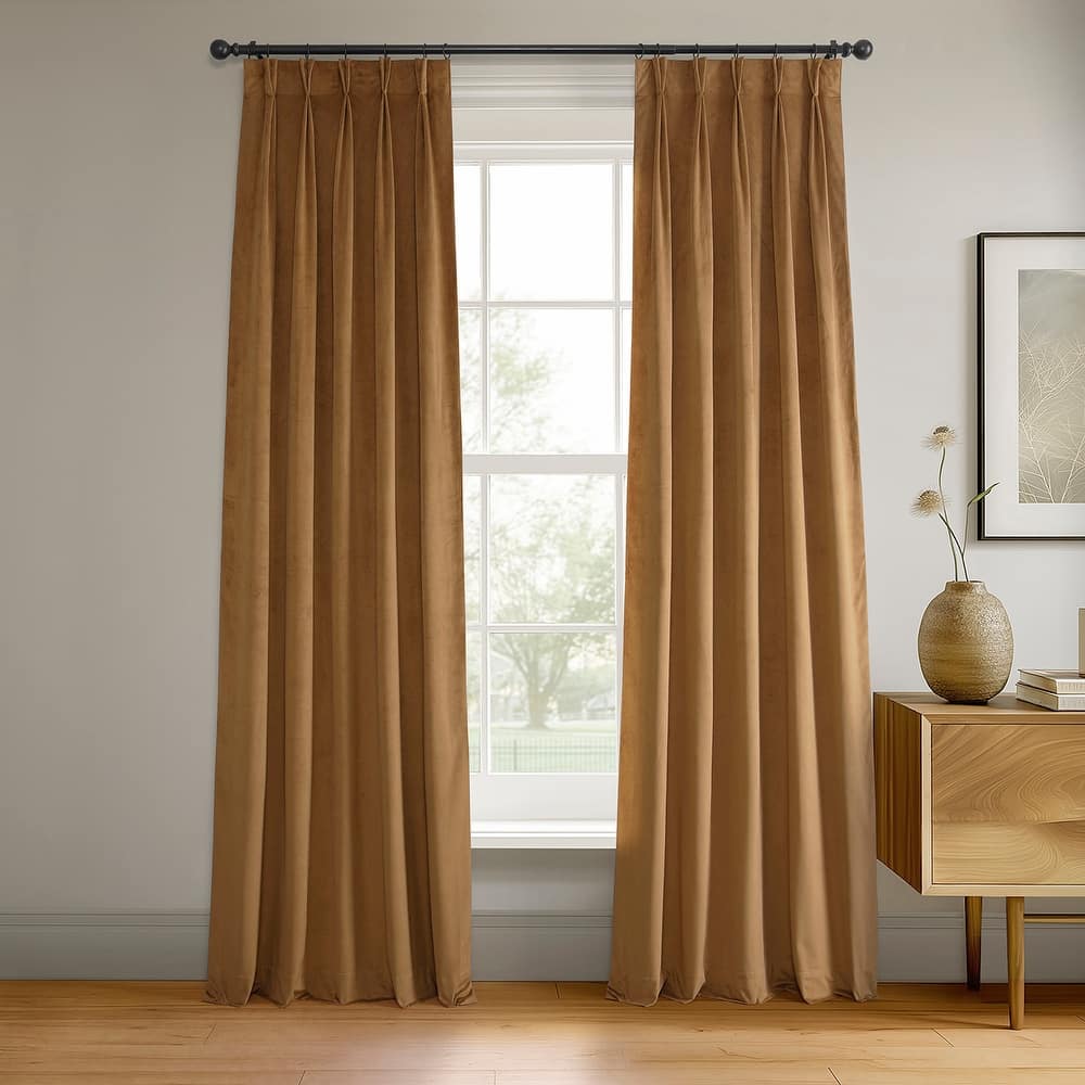 Exclusive Fabrics Signature Pleated Blackout Velvet Curtain (1 Panel)