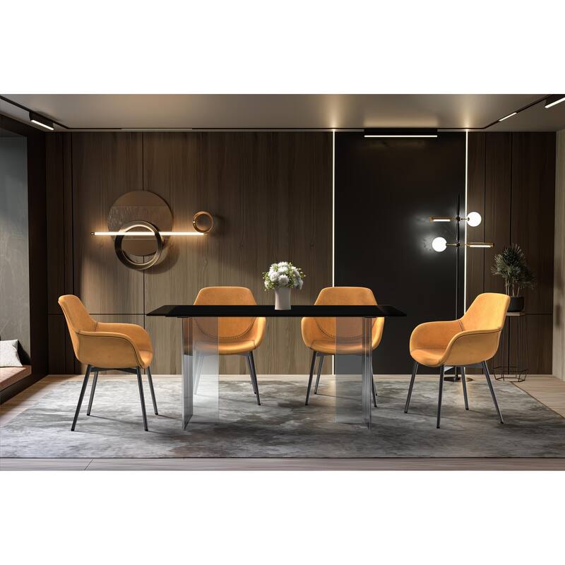 Kova Rectangular Dining Table with Sintered Stone/Glass Top