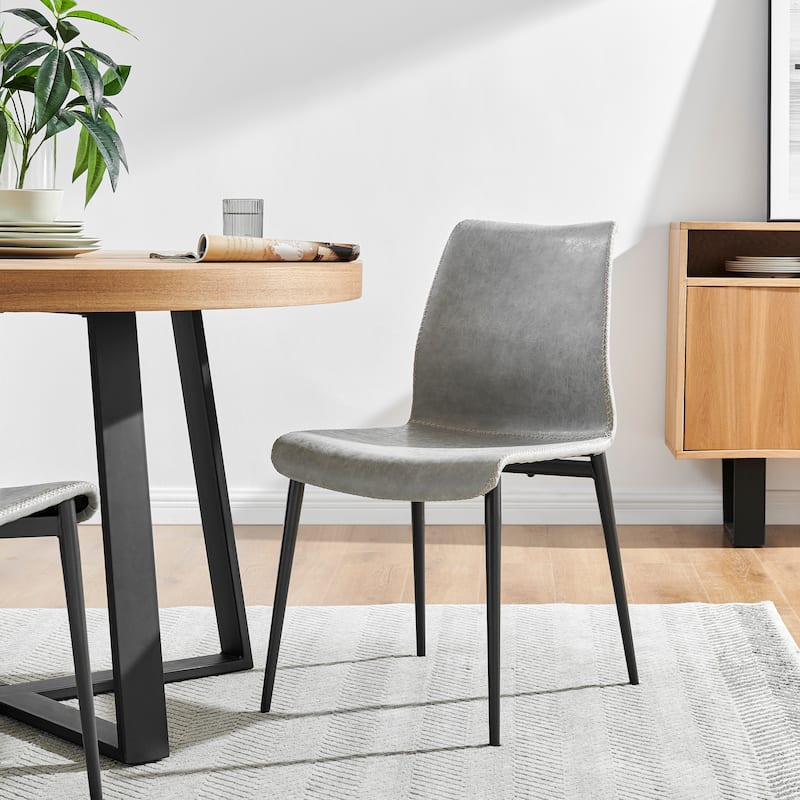 NPD Furniture Jayden Faux Leather Dining Side Chair (Set of 2) - Grey