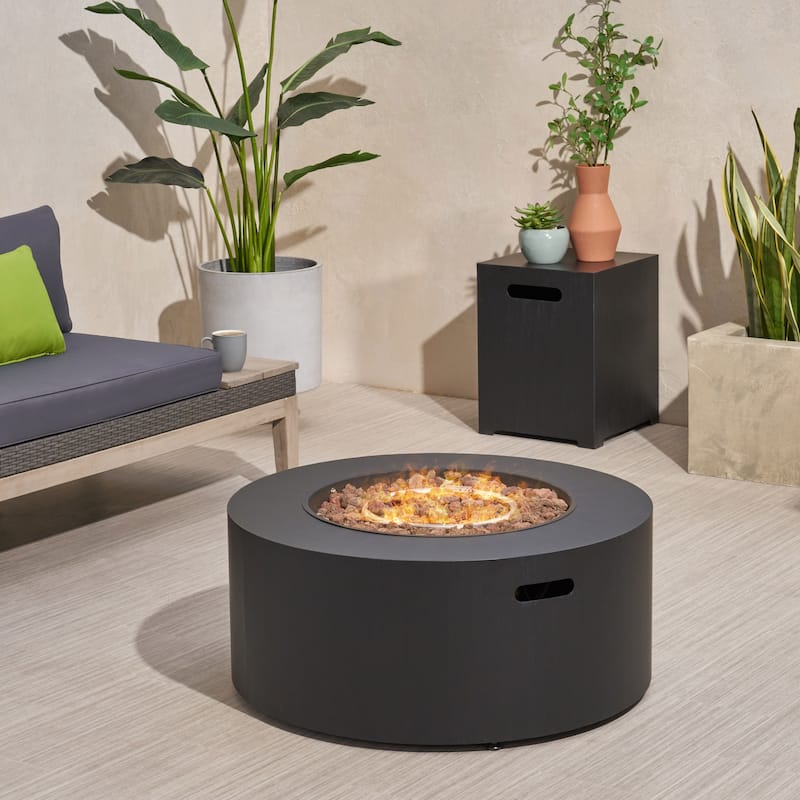 Wellington 32-inch Round Patio Fire Pit by Christopher Knight Home - Dark Gray Finish