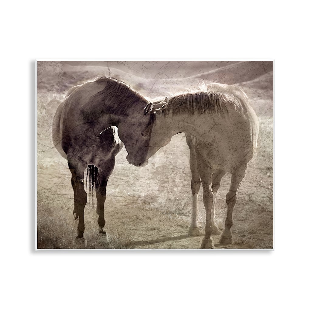 Stupell Muted Horse Pair Hugging Wall Plaque Art Design By Steve Toole