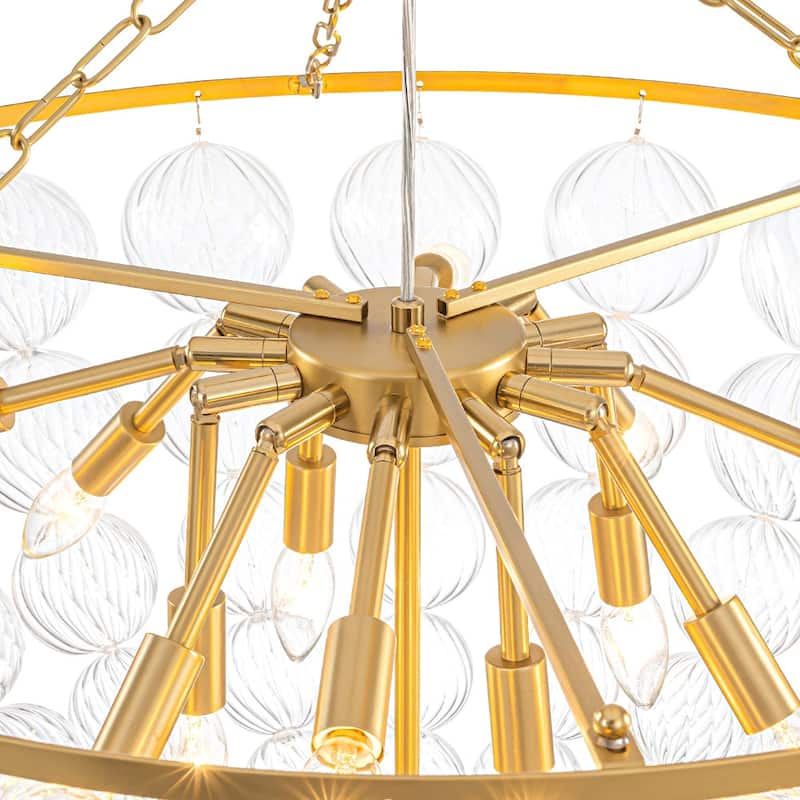 Modern Glam Bowl Twisted Glass Cluster Bubble Chandelier