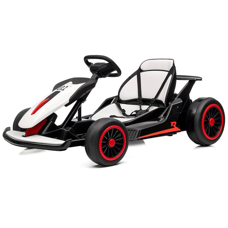 24V Electric Drift Go Kart for Kids 6-12 Best Gift - White