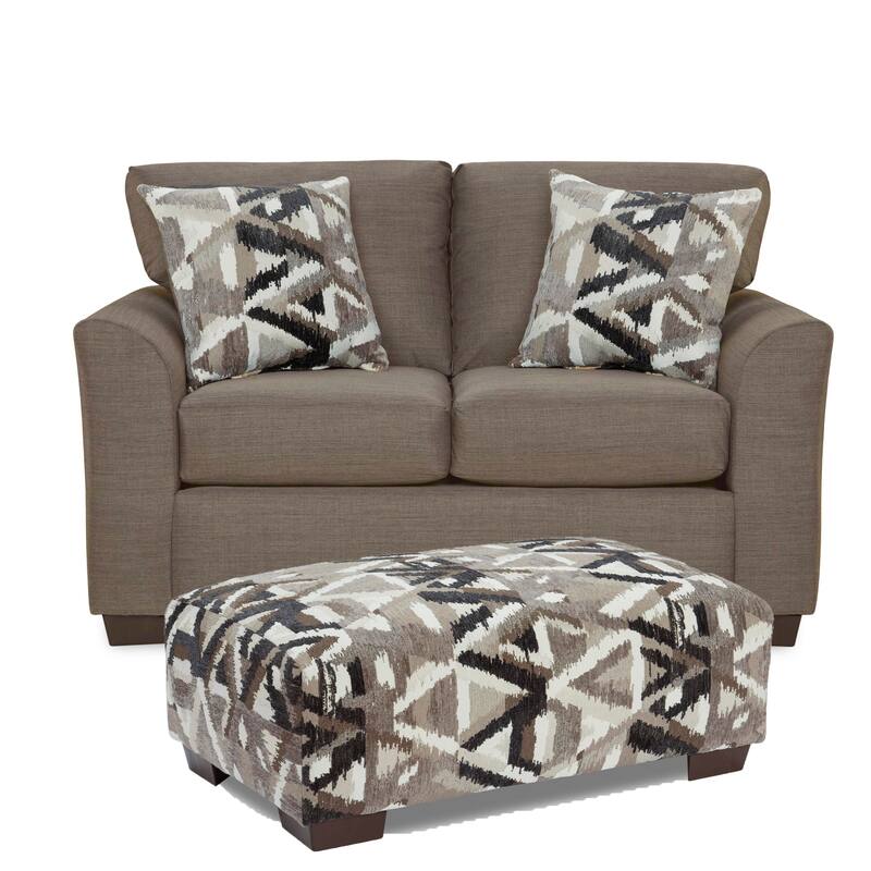 SofaTrendz Josie Loveseat-Ottoman Set - Chocolate