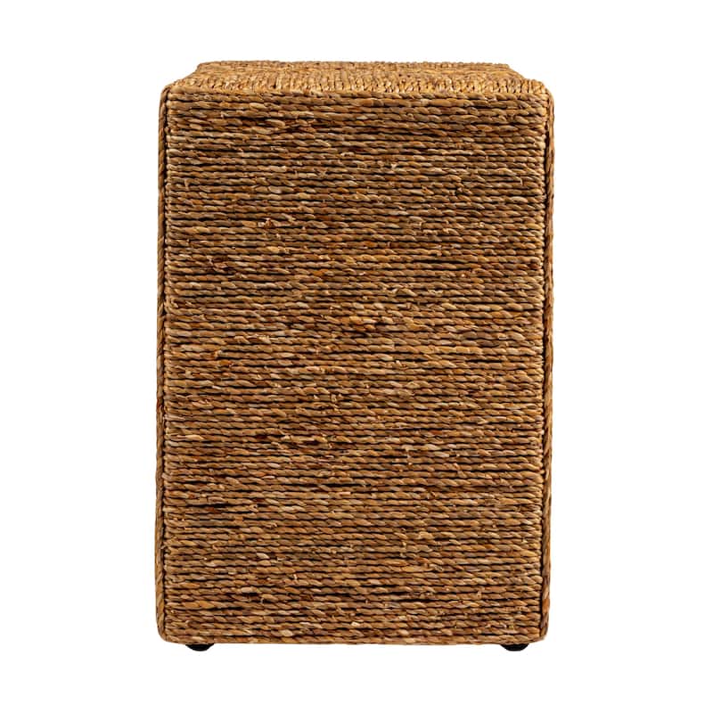 Seagrove Woven Water Hyacinth & Acacia Wood End Table