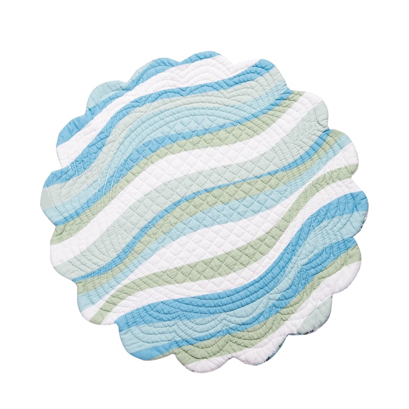 Sea Turtle Cove Round Quilted Placemat Set 6