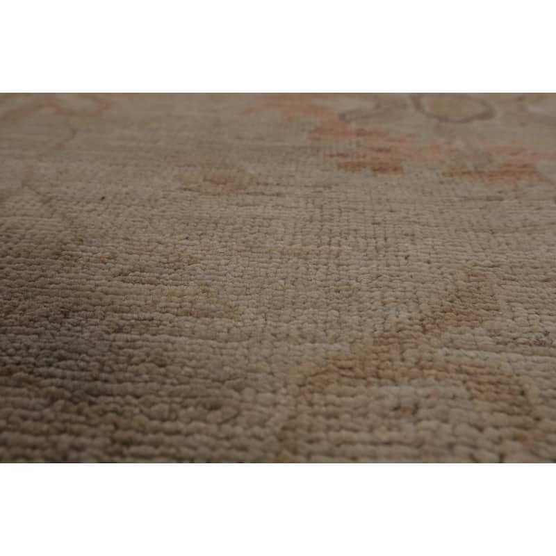 Earth Tone Oushak Vegetable Dye Area Rug Hand-Knotted Wool Carpet - 8'4"x 10'0"