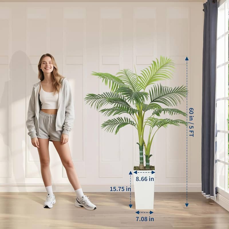 Artificial Palm Tree, Large Faux Tropical for Home Office Decor