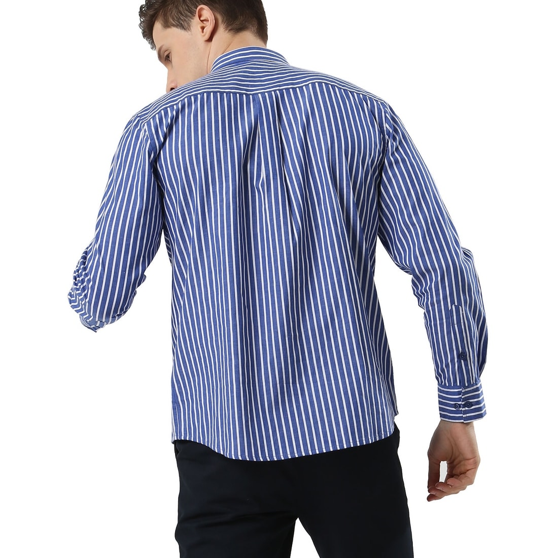 vertical striped dress shirt mens