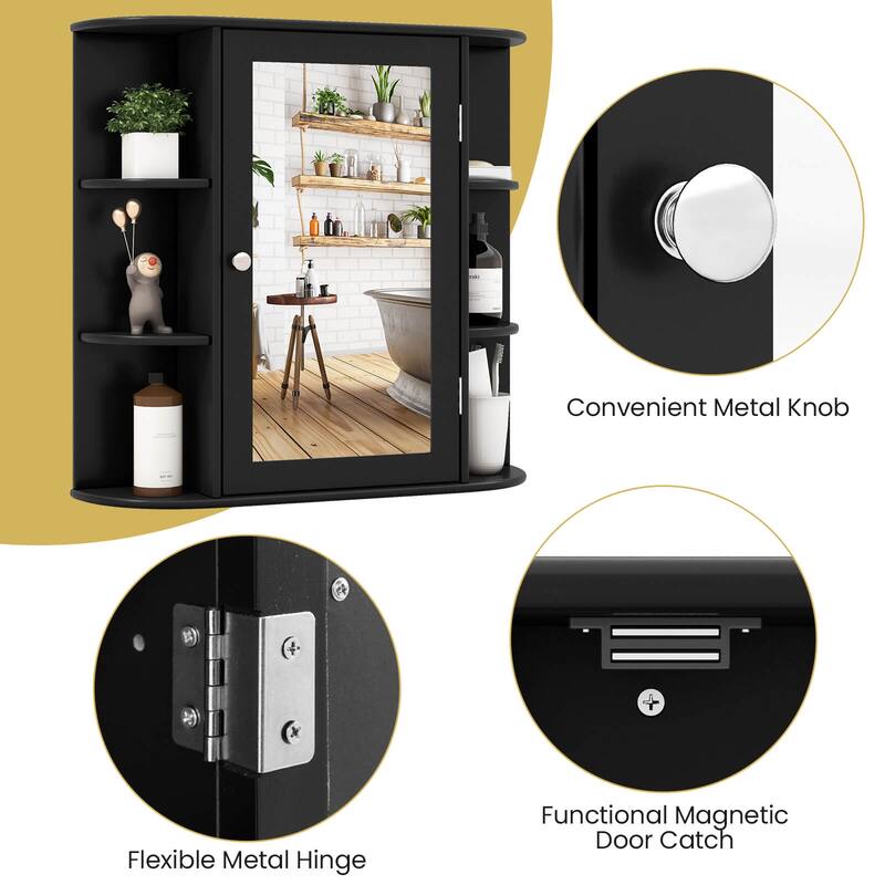 Costway Multipurpose Wall Surface Bathroom Storage Medicine Cabinet