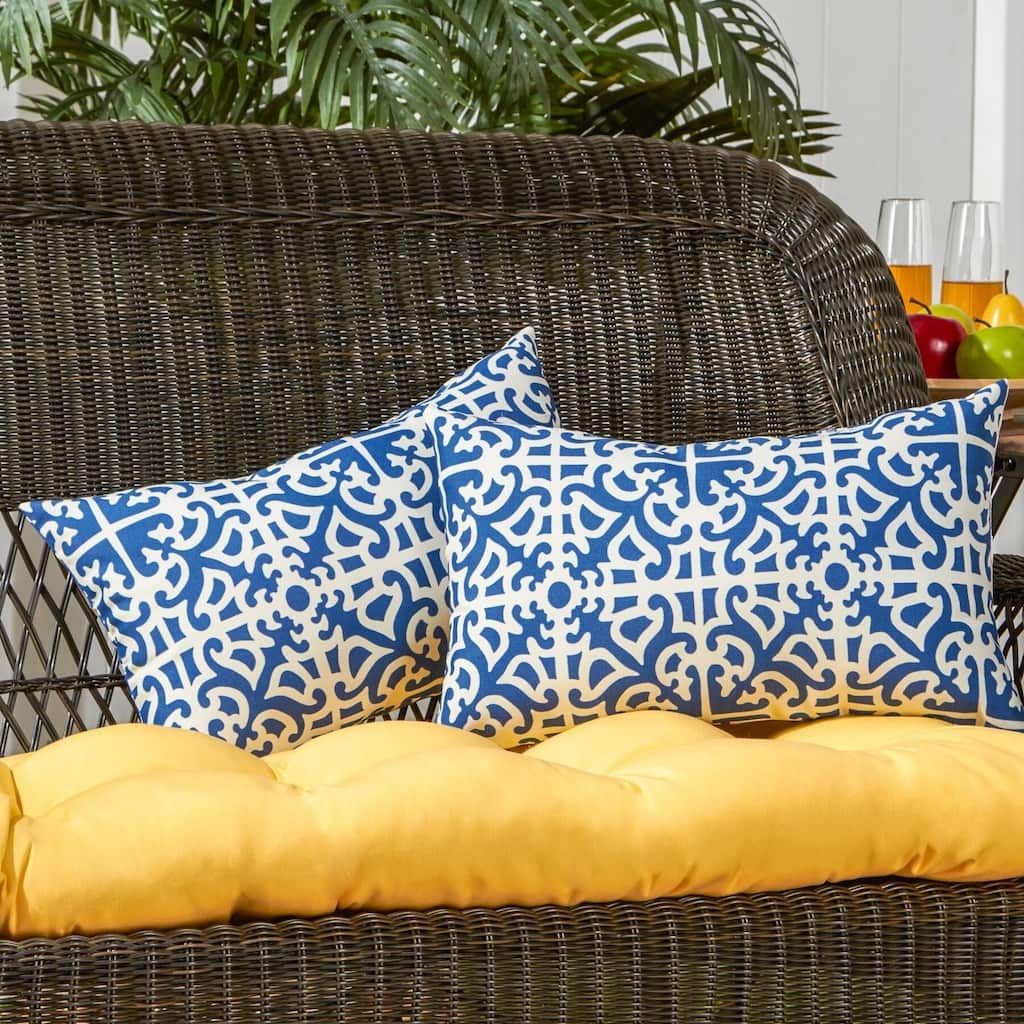 Indigo19x12-inch Rectangular Outdoor Indigo Accent Pillows (Set of 2)