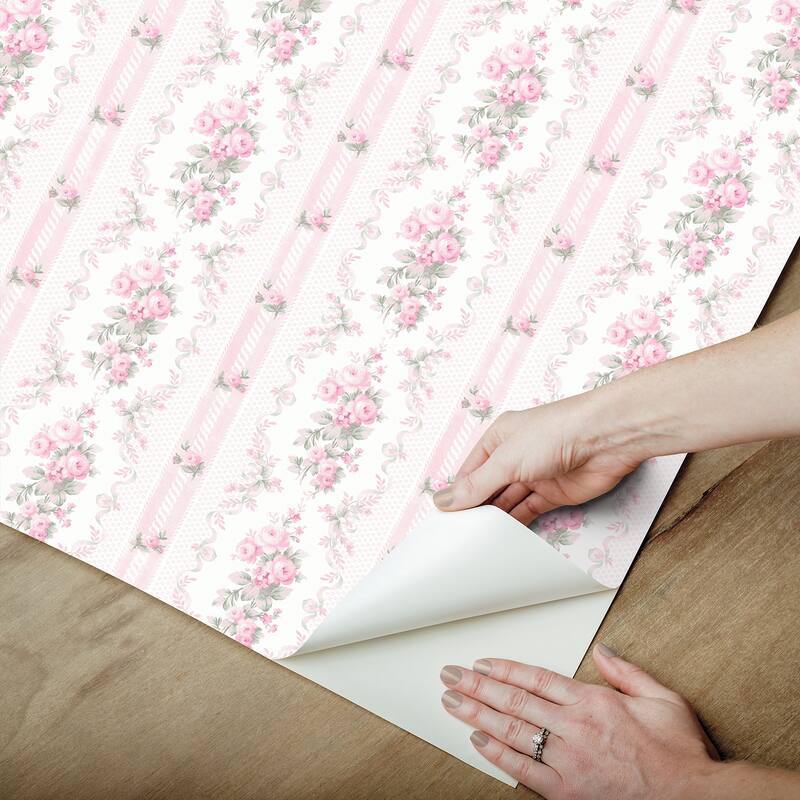LoveShackFancy Dreamy Days Pink Parfait Peel and Stick Wallpaper