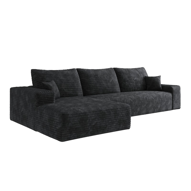 Sofa 107-in Casual Black 3 -seater Left Reclining Sectional - 8' x 10'