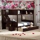 preview thumbnail 10 of 25, Modern Multi-function Twin over Full Bunk Bed With Shelfs,Storage Staircase and 2 Drawers,Sturdy Frame for Kids Espresso