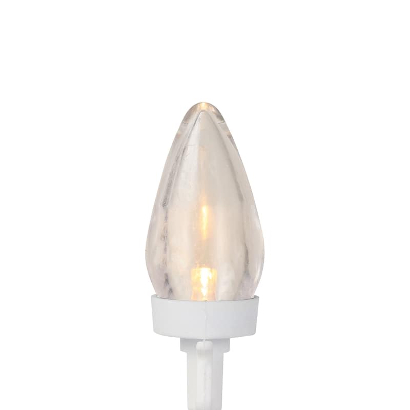 LED C9 Christmas Lights - Warm White - 16' White Wire - 25ct