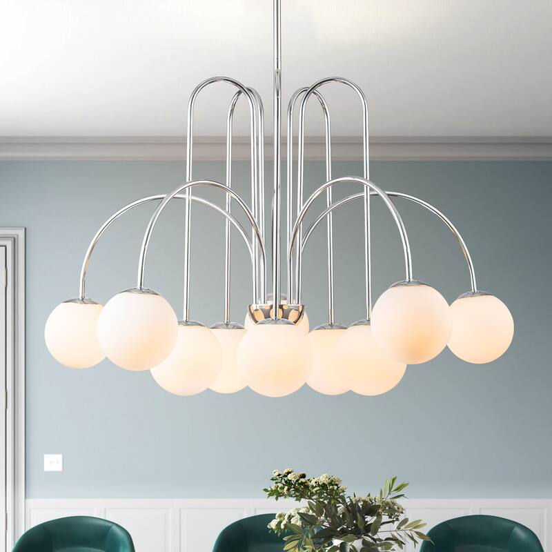 Modern Sputnik Glass Bubble Chandelier in Gold for Dining Room