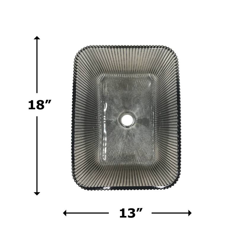 Charlie Tempered Glass Rectangular Bathroom Vessel Sink - 18"