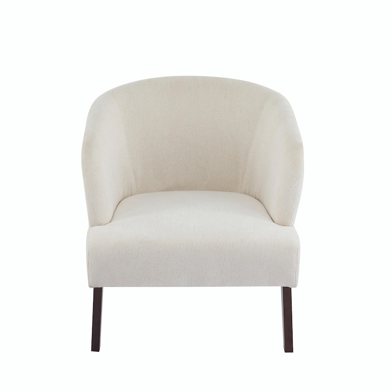Modern Accent Chair with Round Back & Wooden Legs