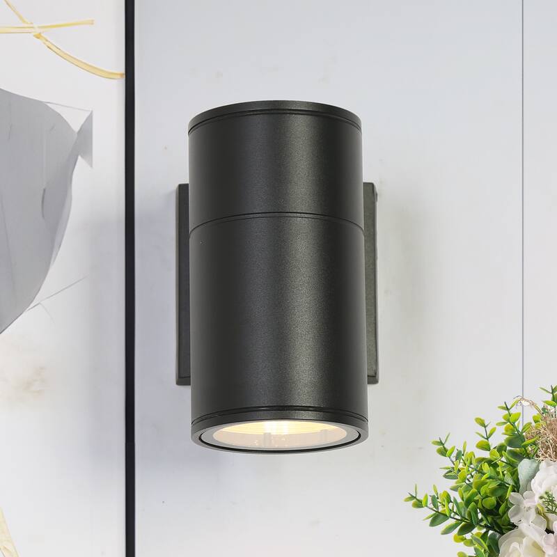 Modern Farmhouse Black 1-Light Round Wall Sconce for Residential and Commercial spaces - W 3.5" x D 6.2" x H 6.5"