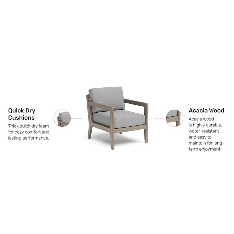 Homestyles Sustain Gray Wood Outdoor Lounge Armchair