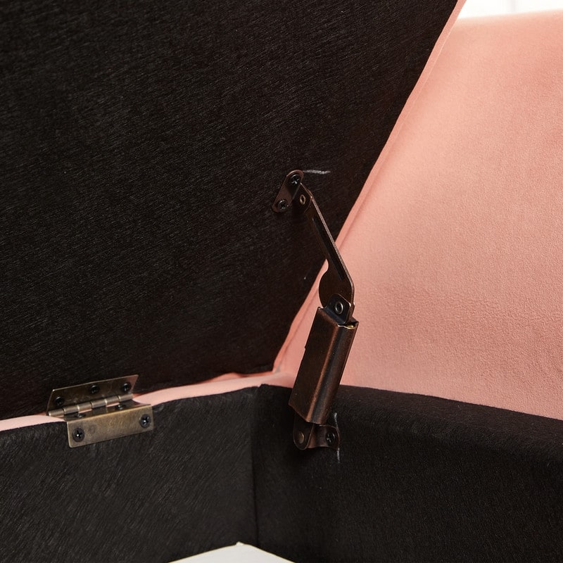 Modern Velvet Storage Accent Bench-51.5" x 18.3" x 22" - Pink