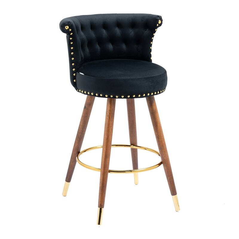 Swivel Bar Stools with Backrest Footrest - 21.85*20.08*36.02Inch