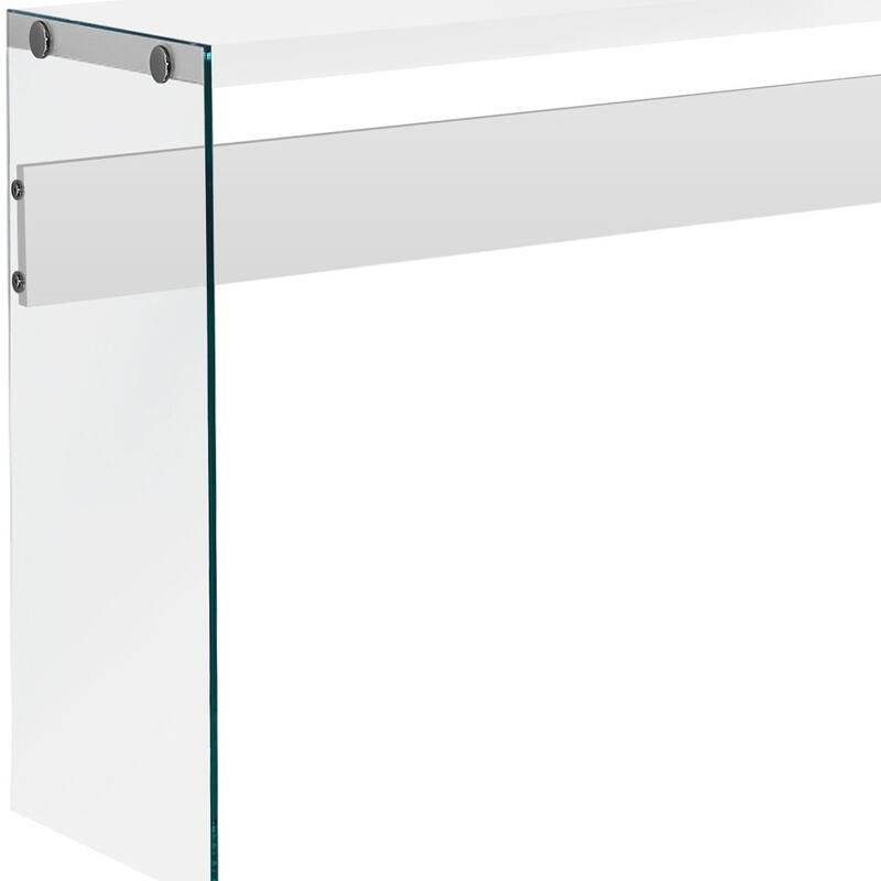 44" Stylish Modern Wood Top Console Table with Transparent Glass Base Modern Accent for Living Room - 44”L x 15.75”W x 32”H