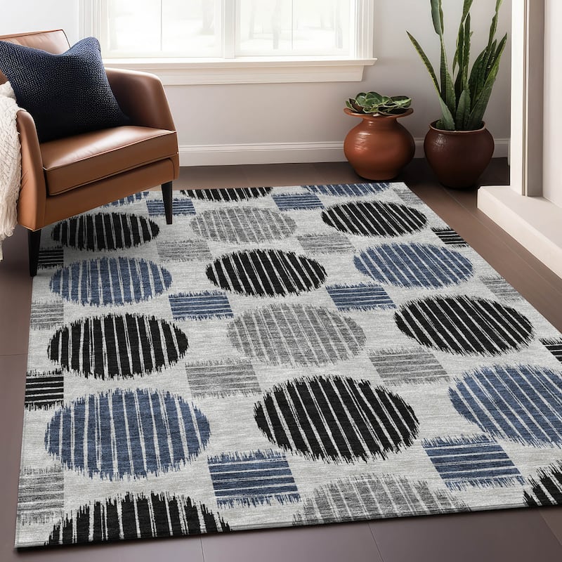 Premium Washable Super Soft Modern Pop Mayfield Rug - Gray - 9' x 12'