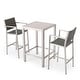 preview thumbnail 2 of 16, Cape Coral Outdoor 3-piece Bar Set with Glass Table Top by Christopher Knight Home